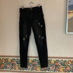 Cherokee Signature Collection Premium Distressed Skinny Jeans, Size 8, Black